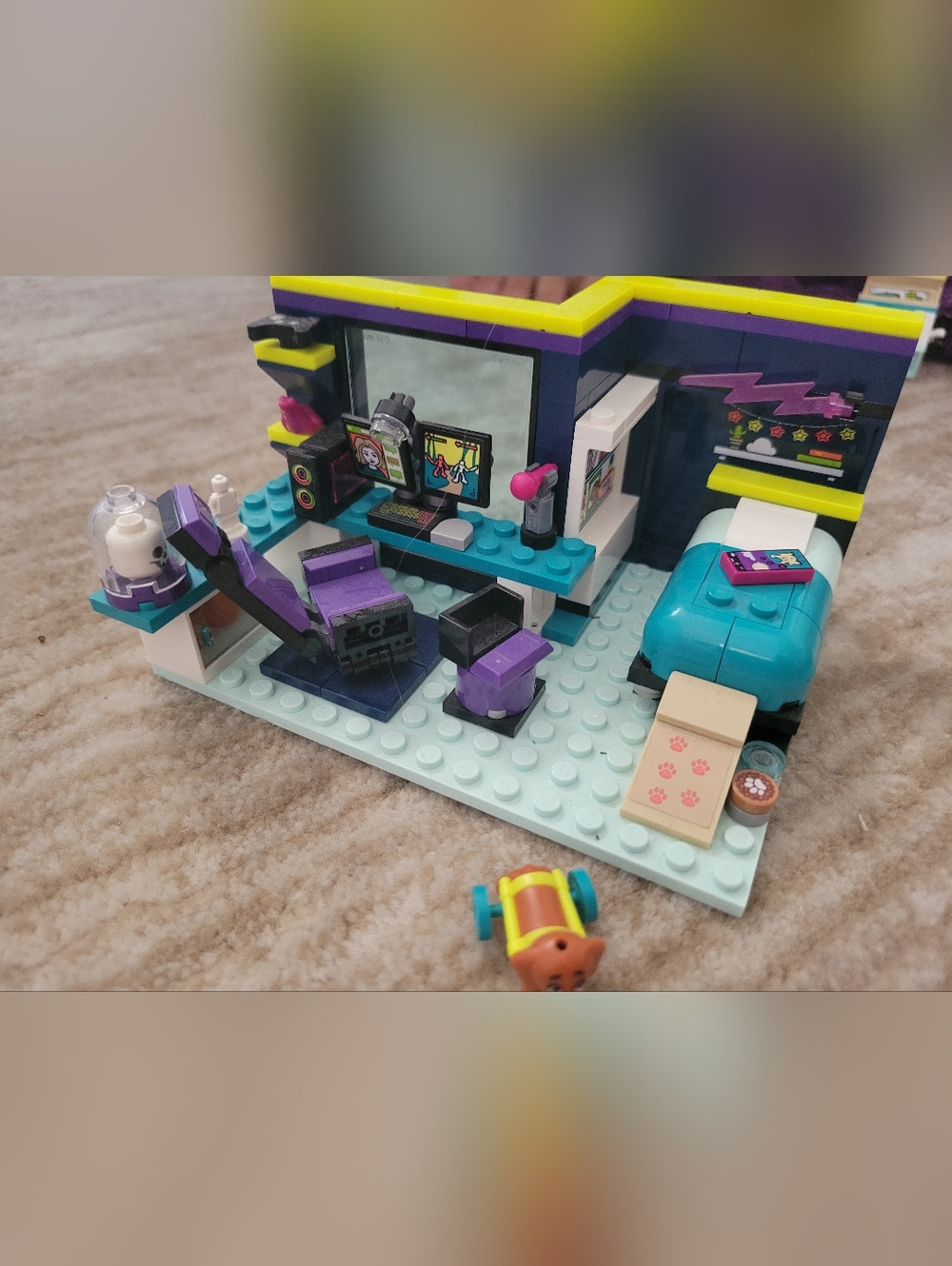 Lego Teal Blue Purple Yellow Mini Bedroom Gaming Set